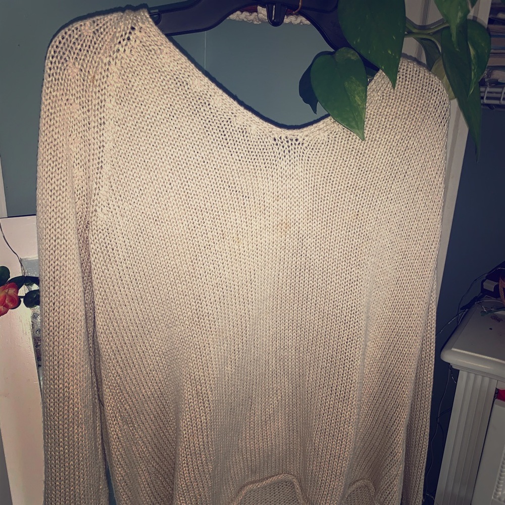 Beige Longsleeve Sweater Top